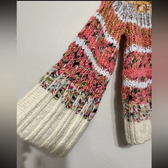 Anthropologie Kahlo Chunky Striped Jumper Sweater Alpaca Wool Blend Size Medium - Picture 6 of 11